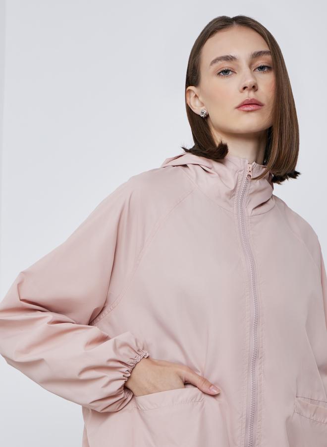 Styli Pink Regular Fit Hooded Bomber Jacket - Image 3