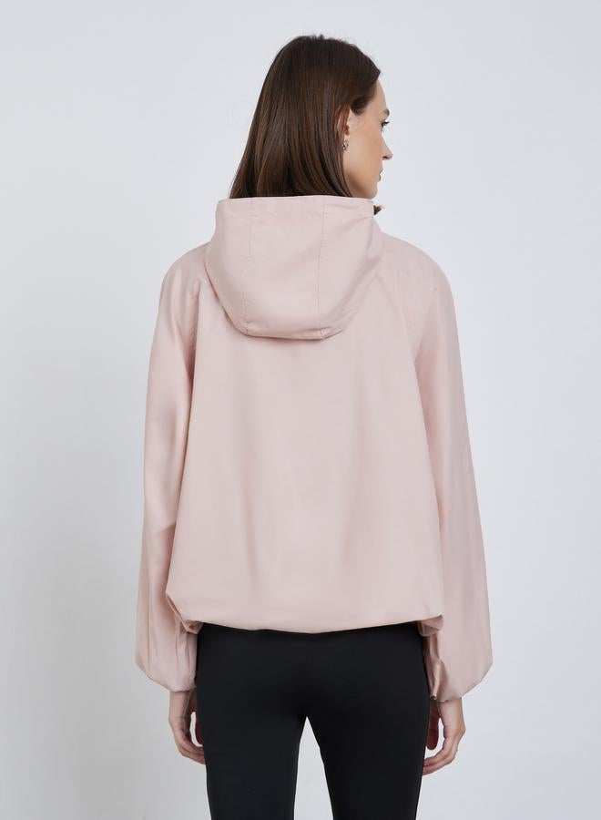 Styli Pink Regular Fit Hooded Bomber Jacket - Image 4