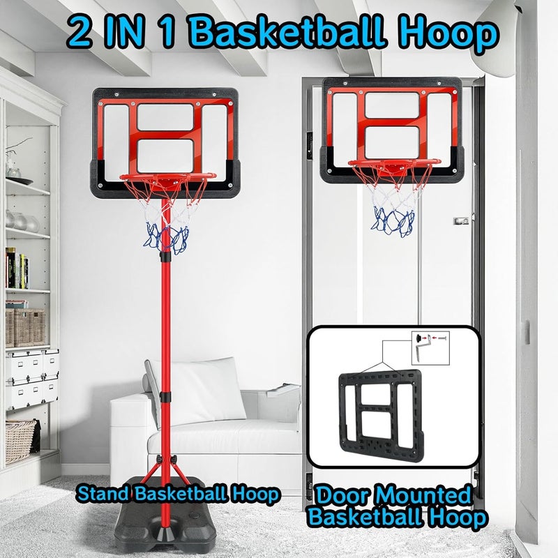 ShyLizard Boys Toy Gifts for 3 4 5 6 7 8 Years Old, Kids Basketball Hoop Adjustable Height 3.5FT-6.2FT, Mini Basketball Hoop for Kids, Basketball Goal Toys Outdoor Indoor Game Gifts for Boys - Image 2