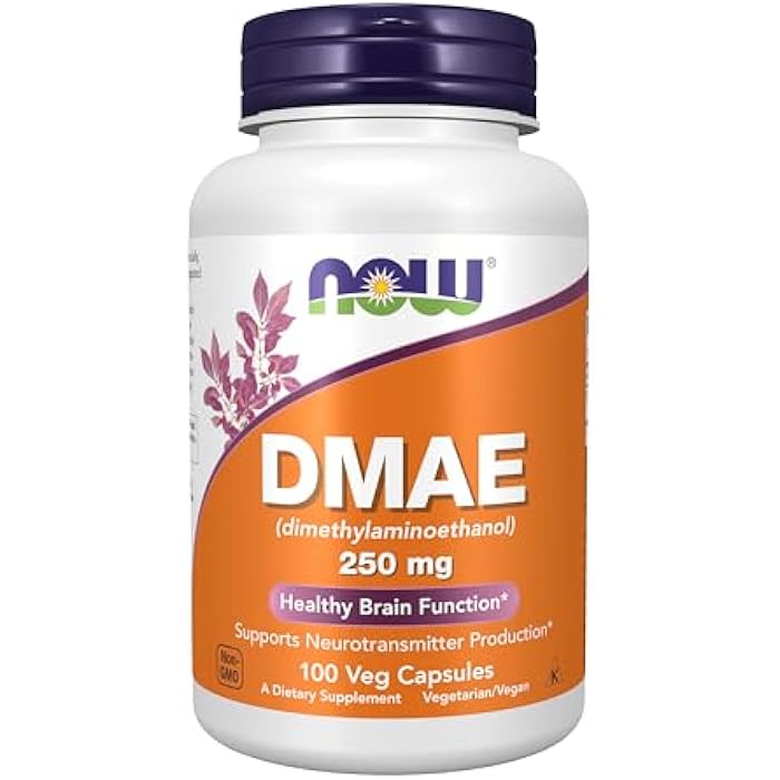NOW Supplements, DMAE (Dimethylaminoethanol) 250 mg, Healthy Brain Function*, 100 Veg Capsules - Image 1