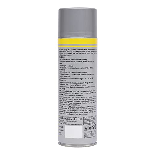 Aerol Copper Anti-Seize Lubricant Spray, Grade 3030 (300gm) | Prevents Seizure, Galling & Corrosion of Bolts, Fasteners & Threaded Connections | Metallic Brown, Serviceable Temperature, 30 to 1000°C - Image 3