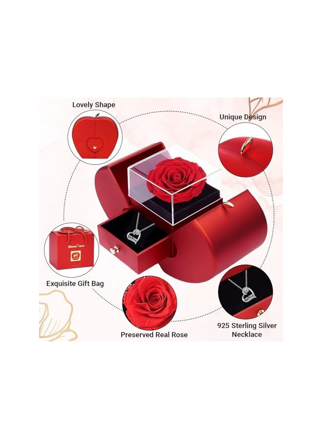 The Bros Preserved Rose with Love You Mom and Greeting Card, Forever Rose Gifts for Mother's Day, Mom's Birthday, Anniversary, Thanksgiving for Her, Mom, Wife, Grandma - Image 3