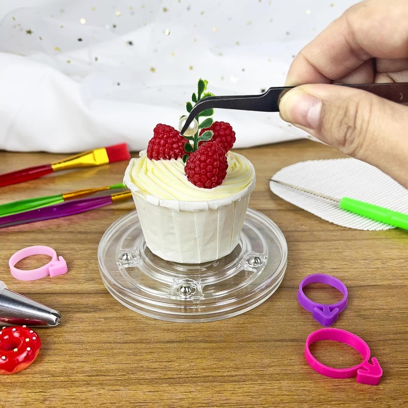 TOSPARTY 56 PCS Cookie Decorating Kit Supplies Including Acrylic Turntable Decoration Brushes Scribe Needle Piping Bags Icing Tips for Cookie Cupcake Cake Decorations - Image 4