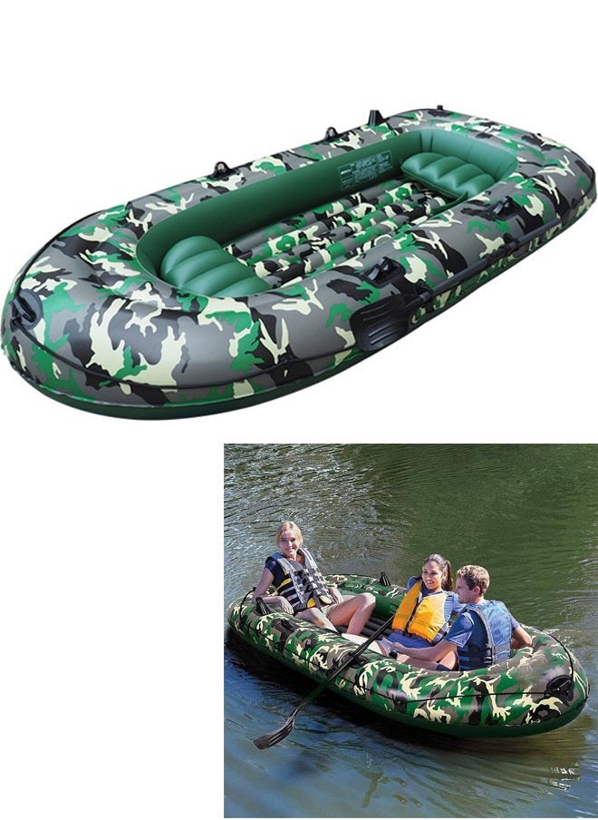 Intime Foldable Inflatable Boat Series Raft Inflatable Kayak Fishing Boat Rubber Boat Paddle Boat for Adults and Kids Rubber Boat Kayak Dinghies (Green 230CM*125CM)  - Image 1