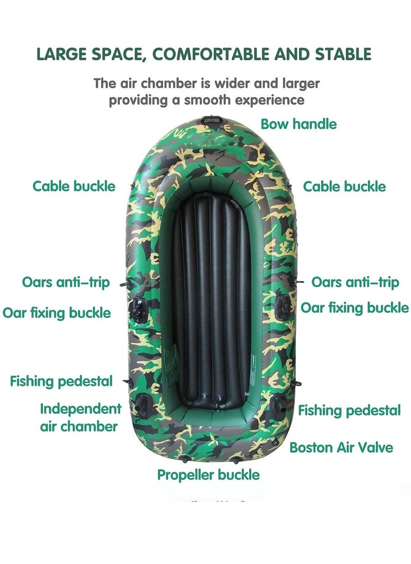 Intime Foldable Inflatable Boat Series Raft Inflatable Kayak Fishing Boat Rubber Boat Paddle Boat for Adults and Kids Rubber Boat Kayak Dinghies (Green 230CM*125CM)  - Image 5