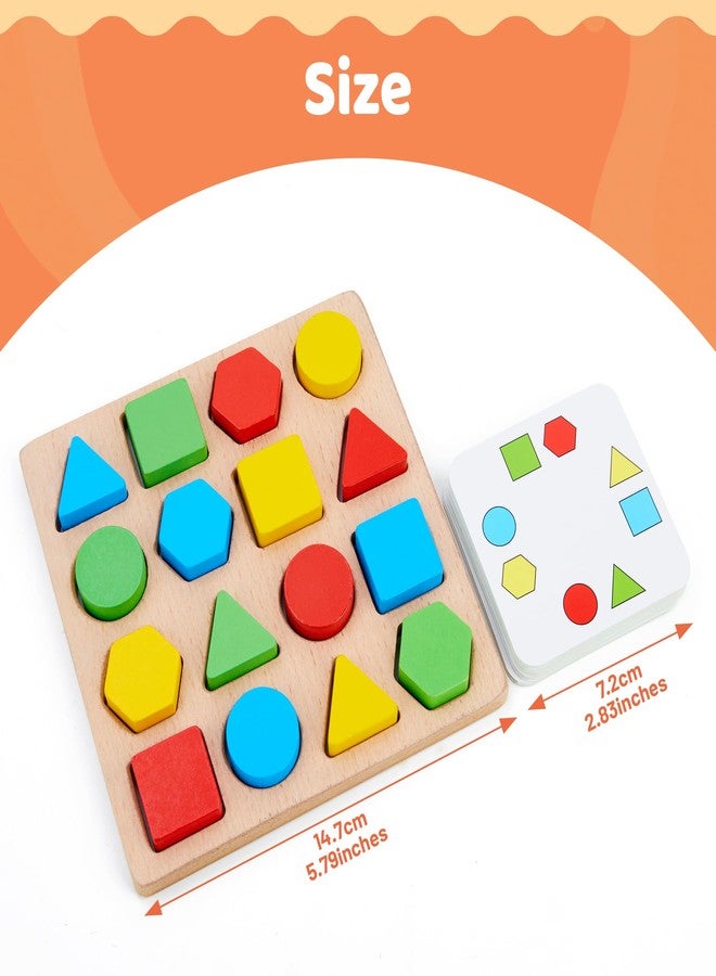 Amviner Wooden Puzzle Board for Seniors with Dementia, Color Shape Number Match - Image 2