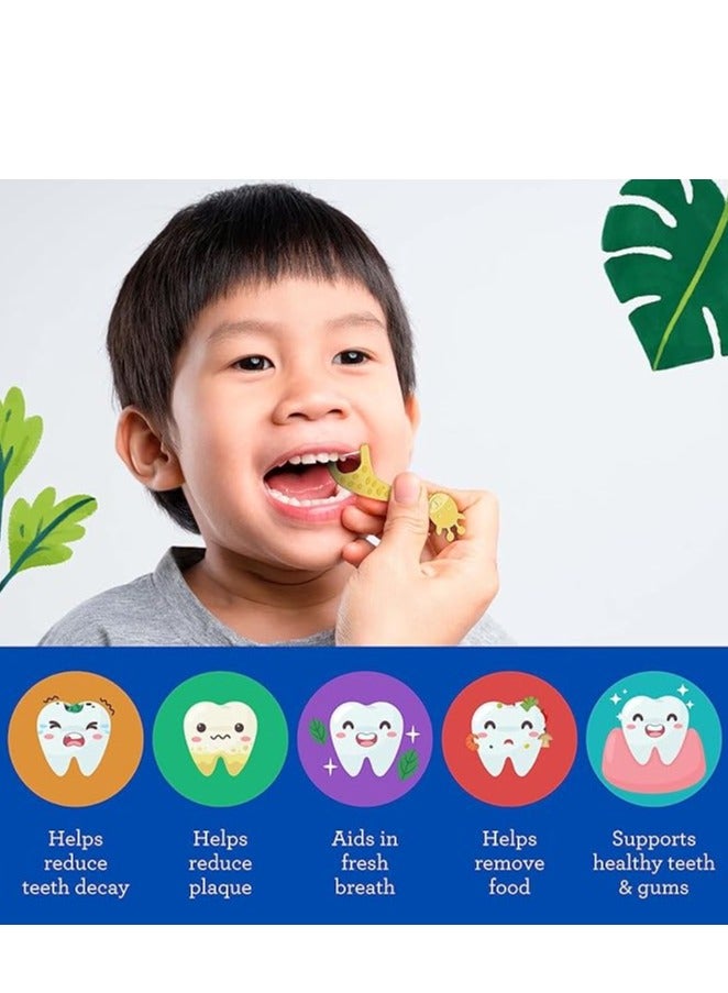 جوراناندا أعواد خيط تنظيف الأسنان للأطفال من جورو ناندا، أعواد طويلة جدًا على شكل زرافة مع الفلورايد، تصميم مضاد للانزلاق ومقاوم للتقطيع ومقبض صديق للبيئة ونكهة التوت، مثالية للأعمار من 3 سنوات فما فوق، 90 قطعة (عبوة من 1) - Image 3