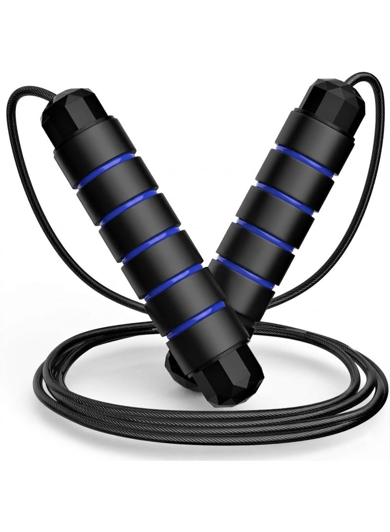 DXCFIT Jump Rope, Rapid Speed Jumping Rope Cable with Ball Bearings for Women, Men, and Kids, Adjustable Steel Jump Rope Workout with Foam Handles for Fitness, Home Exercise - Image 3
