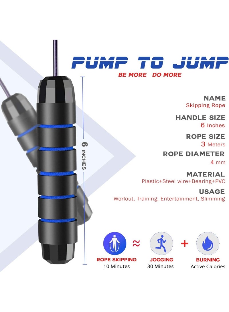 DXCFIT Jump Rope, Rapid Speed Jumping Rope Cable with Ball Bearings for Women, Men, and Kids, Adjustable Steel Jump Rope Workout with Foam Handles for Fitness, Home Exercise - Image 2