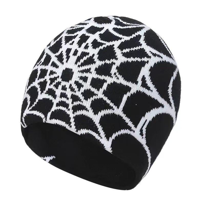 YUERFEILA Women Graphic Beanie Skull Hat MEA Culpa Y2K Knitted Beanie Warm Winter Hat for Gifts (Acrylic, Spider-Black & White) - Image 5