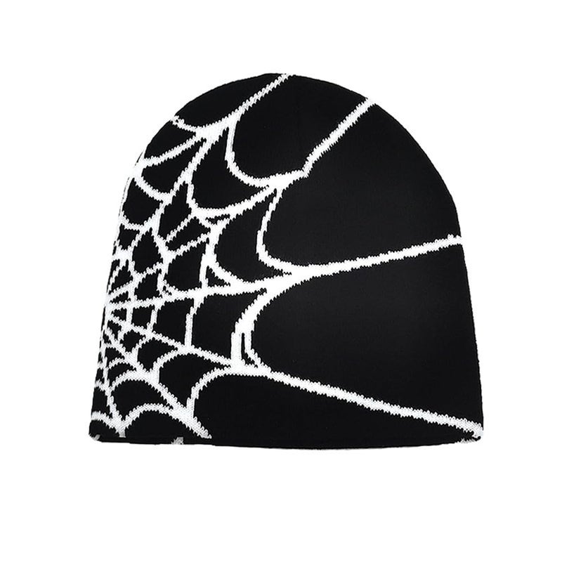 YUERFEILA Women Graphic Beanie Skull Hat MEA Culpa Y2K Knitted Beanie Warm Winter Hat for Gifts (Acrylic, Spider-Black & White) - Image 1
