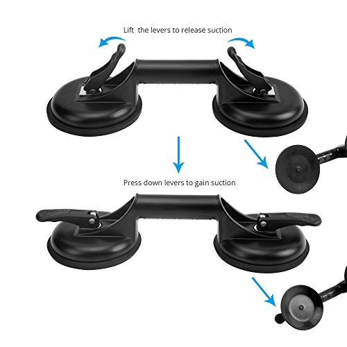 FCHO Glass Suction Cups Heavy Duty Aluminum Handle Glass Holder Hooks to Lift Large Glass/Moving Glass/Pad for Lifting/Dent Fixer - Image 3