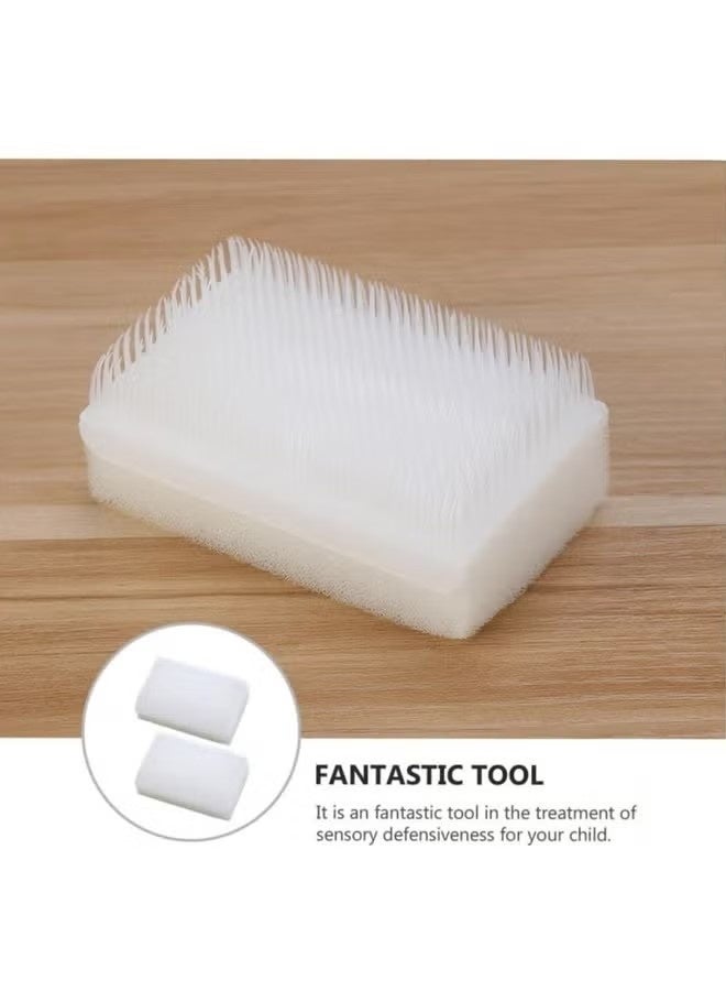 2 Pack Sensory Brushing Therapy Brushes, Adult & Newborn, White, for Deep Pressure & Soothing - Image 3