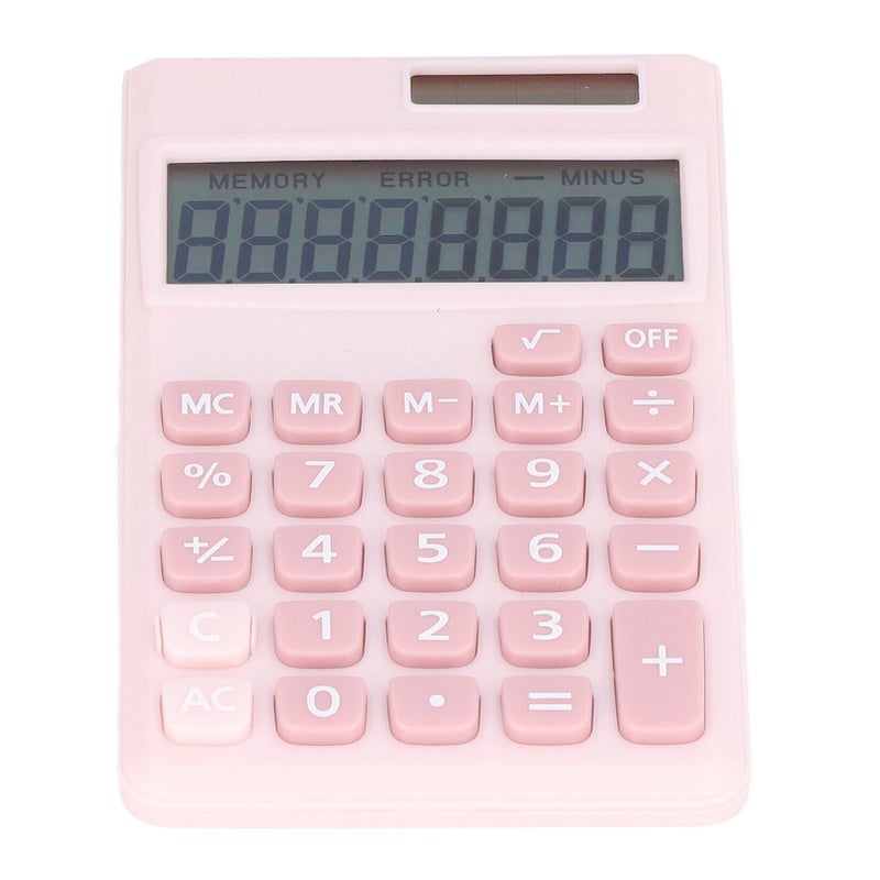 Calculators 8 Digit Solar Battery Dual Power Handheld Pocket Calculator with Large LCD Display Big Sensitive ButtonPink - Image 3