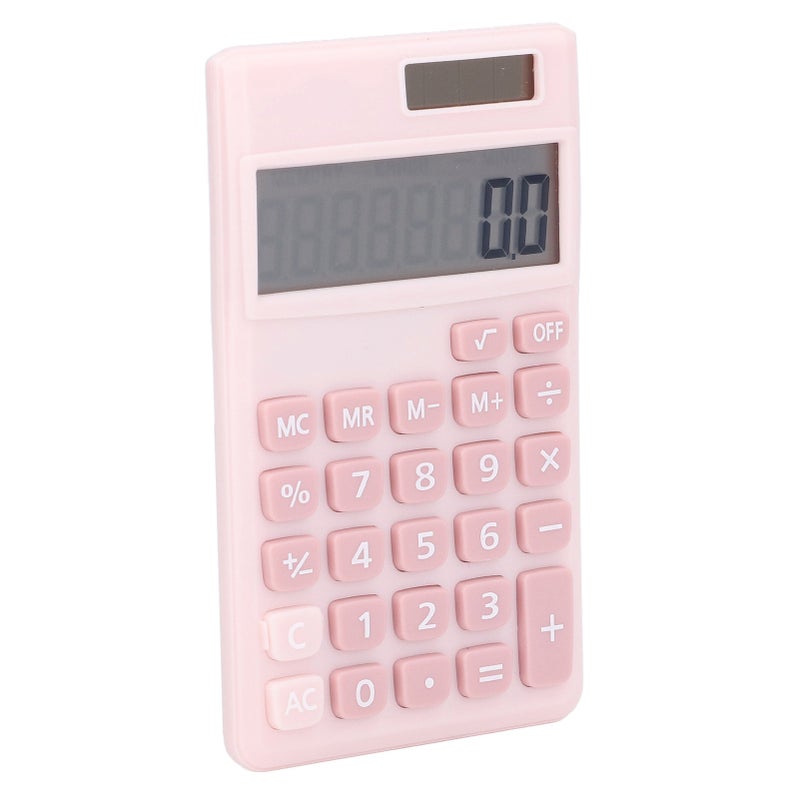 Calculators 8 Digit Solar Battery Dual Power Handheld Pocket Calculator with Large LCD Display Big Sensitive ButtonPink - Image 5