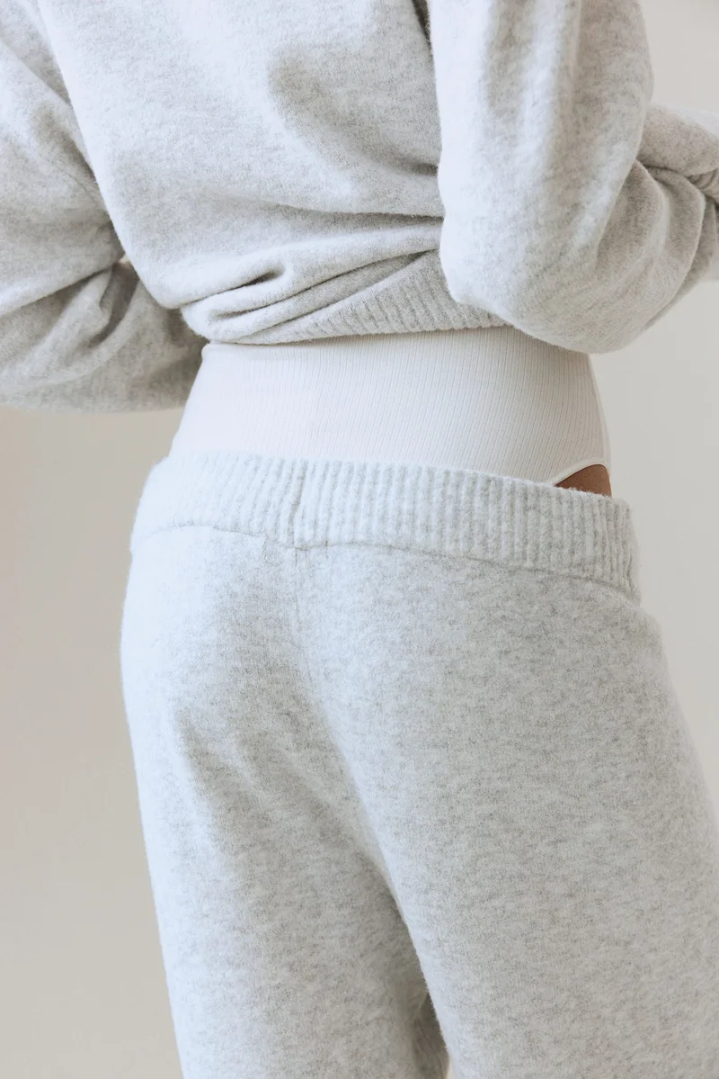 H&M Grey Dusty Light Fine-knit joggers for Women | Best Price UAE