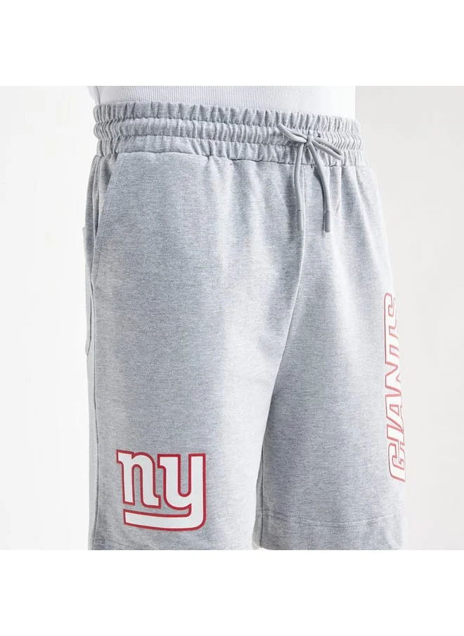 FAV New York Giants Print Shorts with Drawstring Closure and Pockets