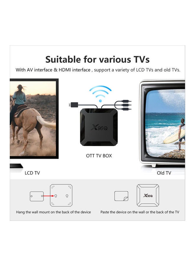 Tv Box Android X96Q Allwinner H313 Quad Core 4K Smart Android Tv 2.4G Wifi X96 Q 2G Ram -16G Rom Black - Image 5