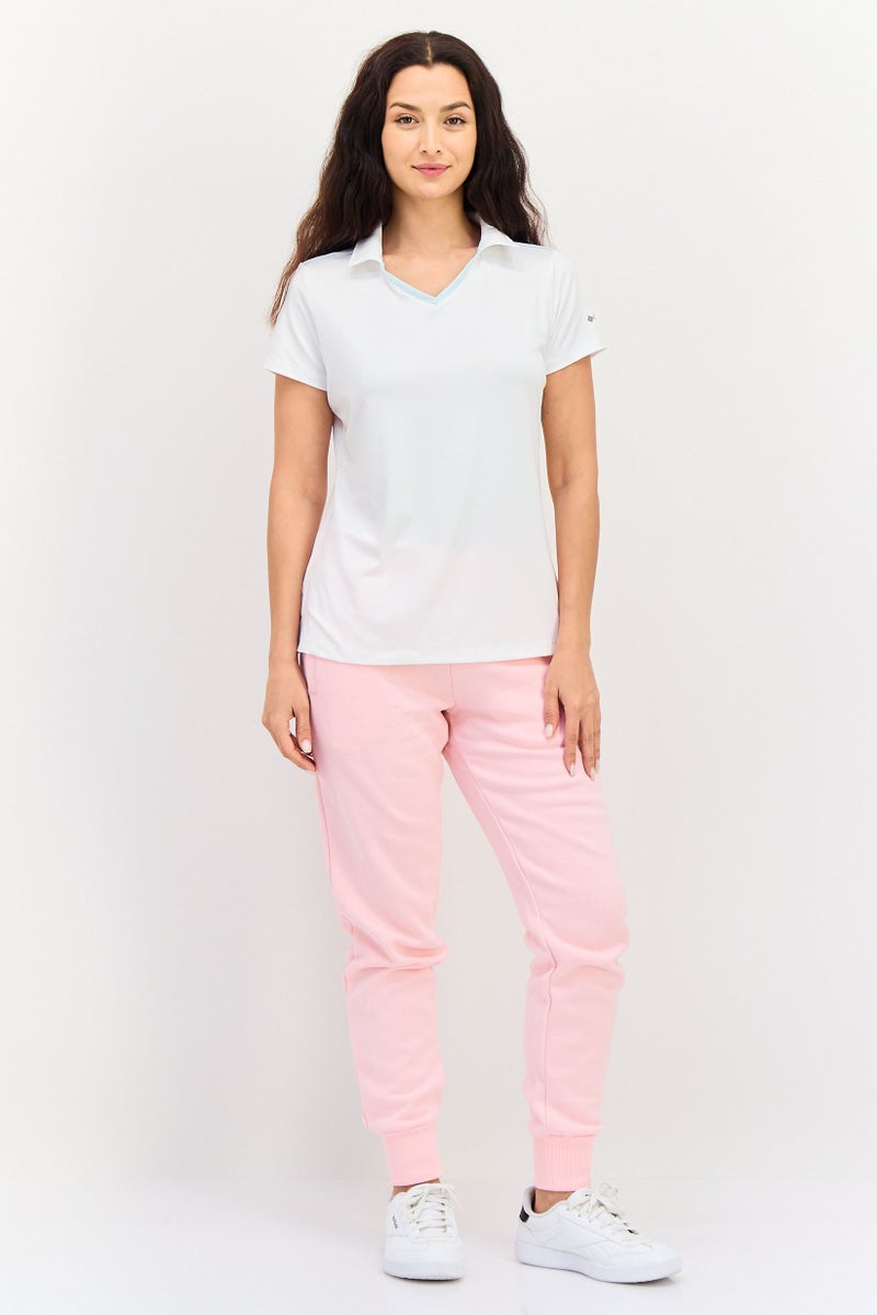 Columbia تي شيرت بولو خارجي قصير الأكمام للنساء، أبيض - Image 4