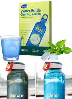 APPTRIN 18pcs Water Bottle Cleaning Tablets Removes Stubborn Stains Odors Limescale for Coffee Cup Mug Glasses Stainless Steel Cup Kettle Hydration Bladder  - Image 1