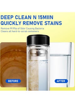 APPTRIN 18pcs Water Bottle Cleaning Tablets Removes Stubborn Stains Odors Limescale for Coffee Cup Mug Glasses Stainless Steel Cup Kettle Hydration Bladder  - Image 2