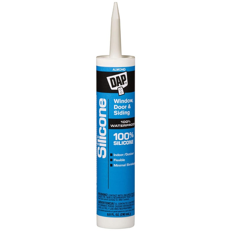 DAP 08649 Almond Silicone Sealant, 9.8 Ounce - 100% Waterproof