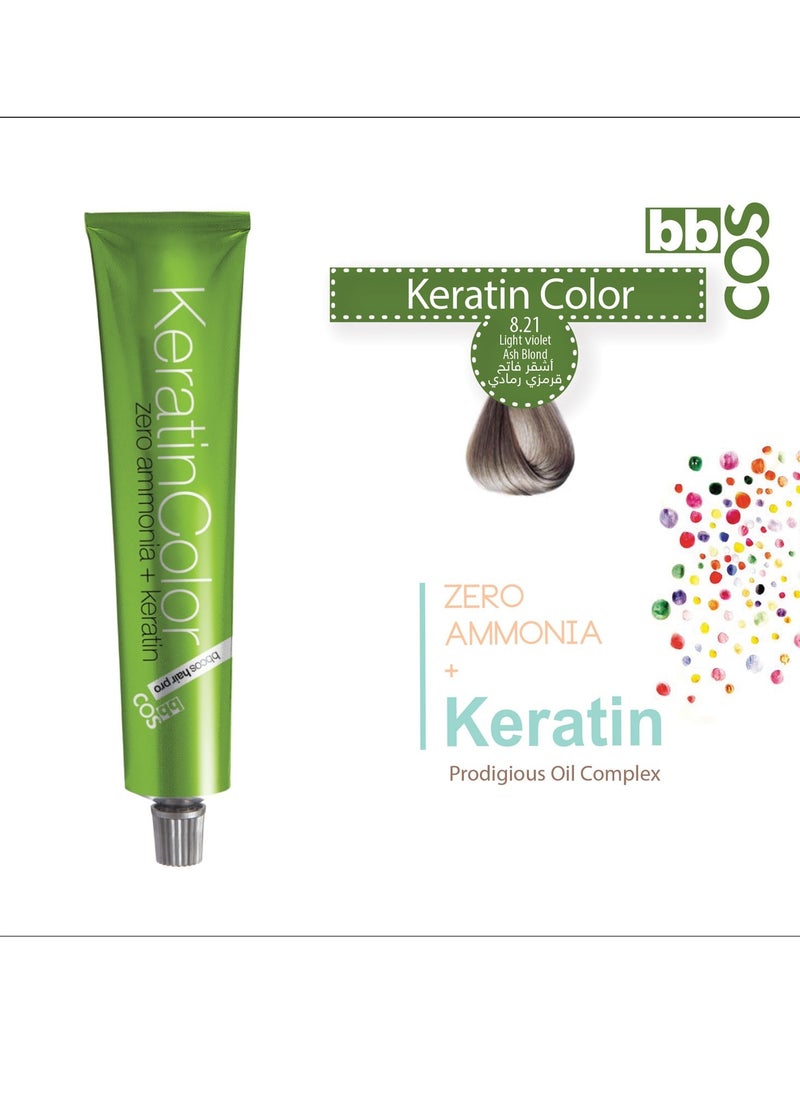 bbcos Keratin Hair Color 100 ml 8.21 