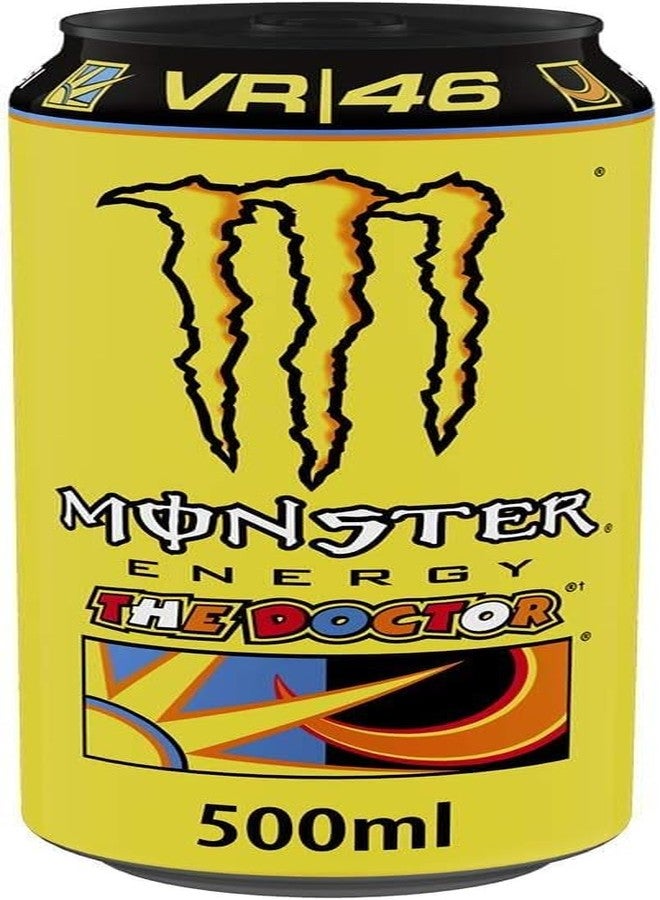 Monster Energy The Doctor VR/46 By Cougar, 500ml By Cougar (Pack of 6 Cans) | Premium Energy Drink with Citrus Flavor | Zero Fat, High Energy Boost | Ideal for Workouts, Gaming & Sports Edition (Imported-USA) - Image 2