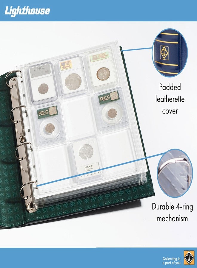 Leuchtturm Lighthouse - Coin Album Set with 6 ENCAP Pages for Slabs, Holds 54 Slabs Including PCGS, NGC, ANACS, and More - Blue - Image 2
