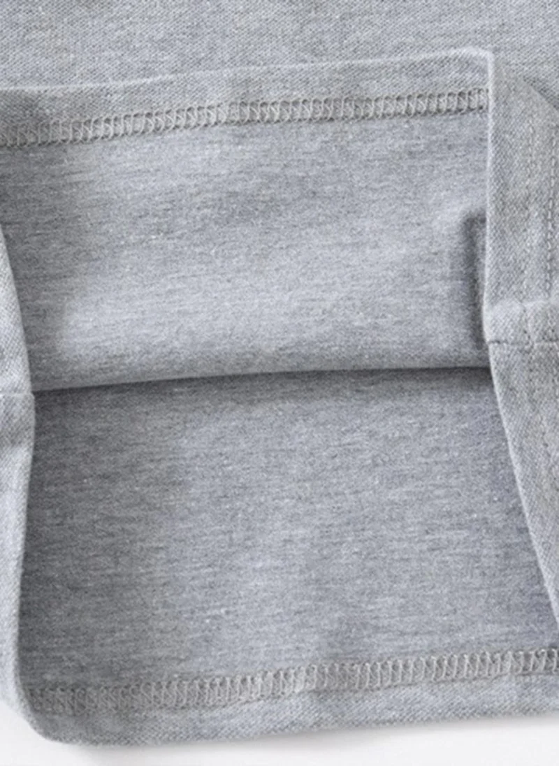يونيكي Grey Striped Polo Collar T-shirt