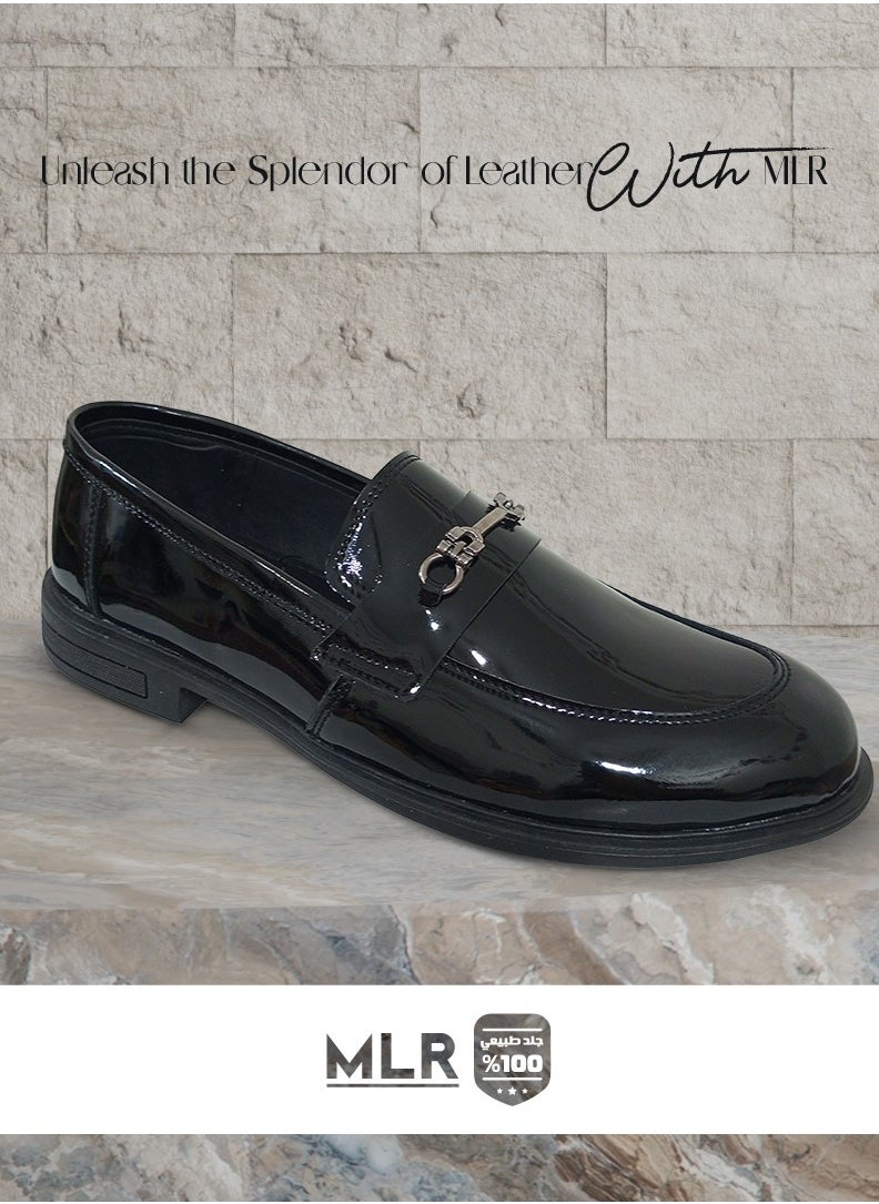 MLR Original Black MLR Shiny Classic Shoes with Rubber Sole - Image 3