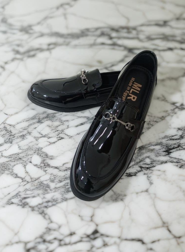 MLR Original Black MLR Shiny Classic Shoes with Rubber Sole - Image 4