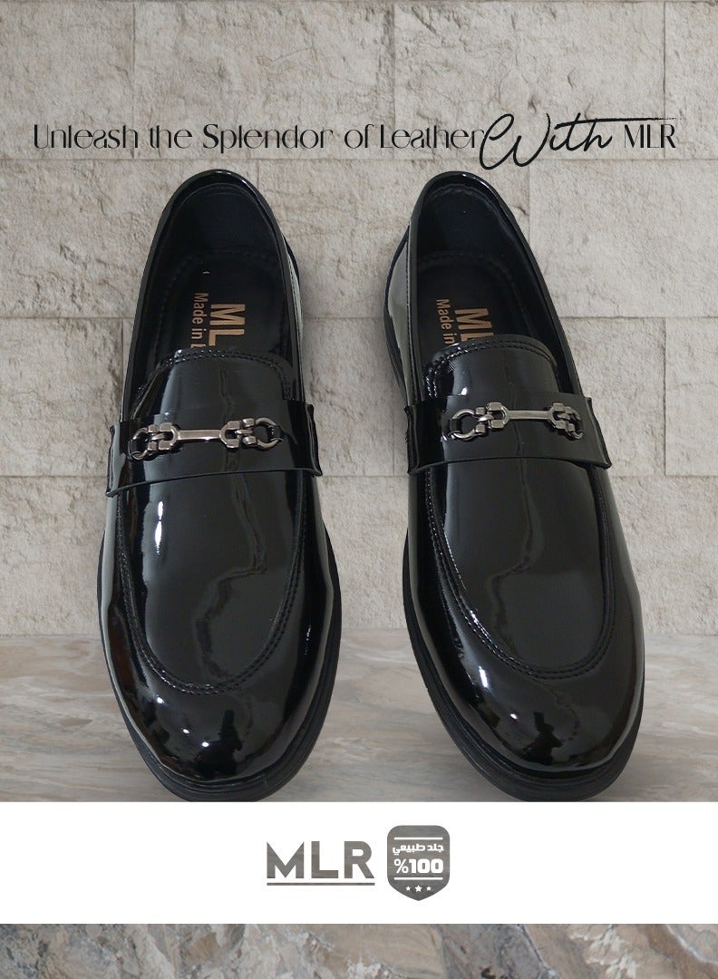MLR Original Black MLR Shiny Classic Shoes with Rubber Sole - Image 2