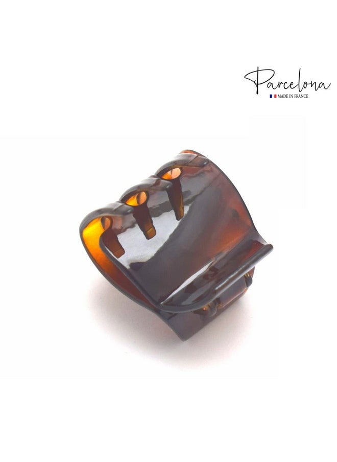 Parcelona - French Neo Classic Medium Covered Spring Celluloid Six Teeth Shell Hair Claw Approx 1 1/2 Inches - Image 1