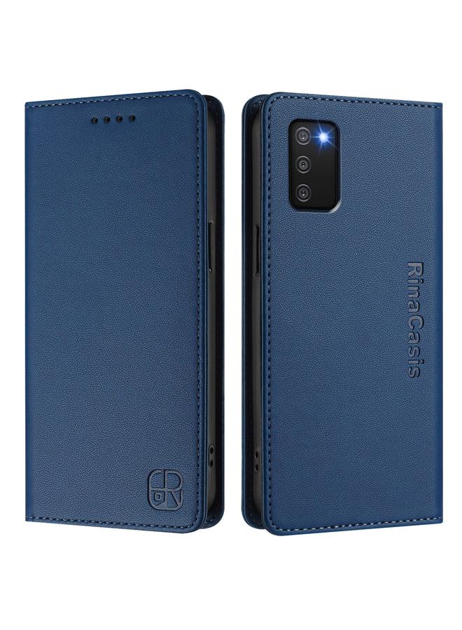 S-TOP Case For Samsung Galaxy A03s 164mm RC01 Dual-Folded Magnetic Suction RFID Leather Phone Case - Image 2