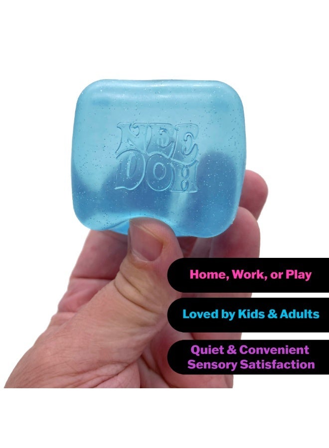 Schylling NeeDoh Nice Cube -Sensory Squeeze Toy with Super Solid Squish - 2.25" Cube (Blue+Purple+Pink) - Image 3