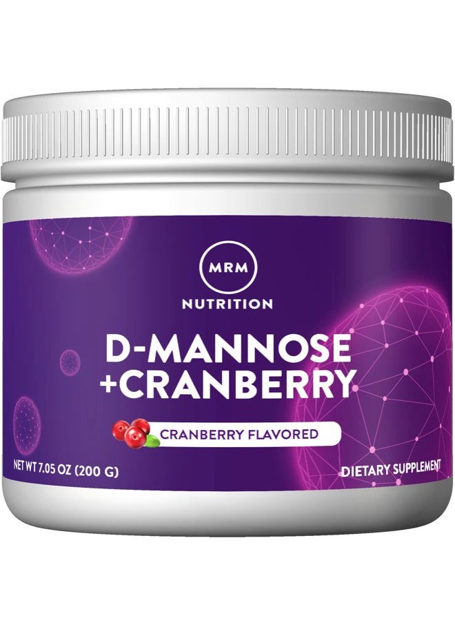 MRM Nutrition D-Mannose + Cranberry | Cranberry Flavored | Urinary Tract + Bladder Health | Low-Sugar | Gluten Free + Vegan | 40 Servings - Image 1