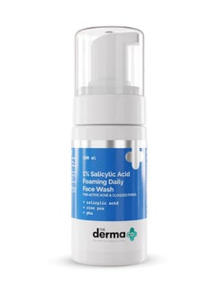 The Derma Co 1% Salicylic Acid Foaming Daily Face Wash with Salicylic Acid, Zinc PCA & PHA for Active Acne & clogged Pores - 100 ml Reduces Acne | Unclogs Pores