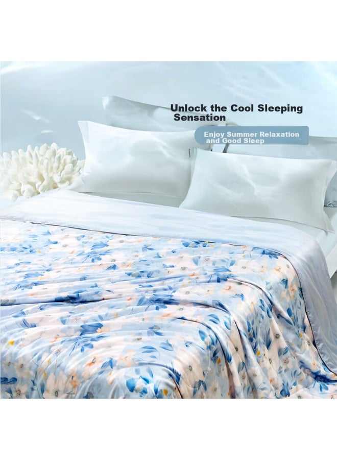 Fuanna Silk Quilt, 100% Mulberry Silk, Summer Cool Quilt, 60s Tencel, Washable Air Conditioning Quilt, Single Person, 4.6 Jin, 203×229cm - Image 2