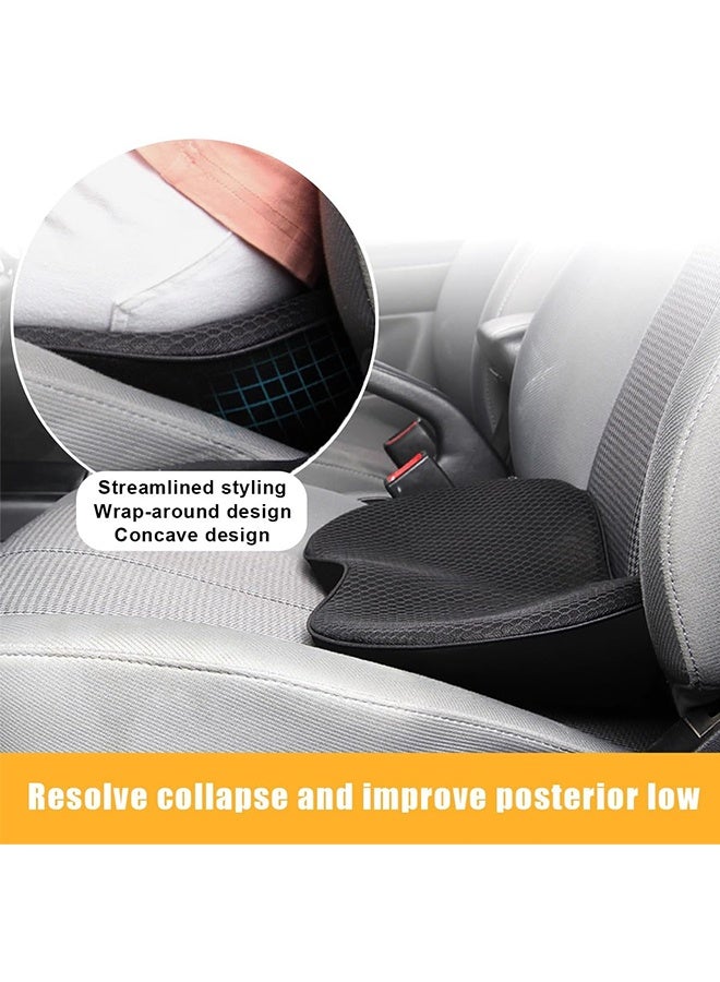 MLADEN Car Seat Cushion, Auto Memory Foam Wedge Seat Pad, Sciatica Tailbone Low Back Pain Relief Pillow for Driver, Breathable Non Slip Orthopedic Support Pad, Car Accessories (Black) - Image 4