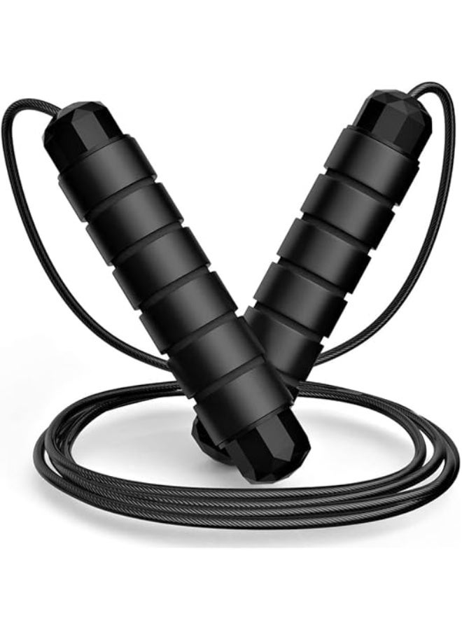 Jump rope - Adjustable jump rope for men, women and children - Jump rope for exercise and fat burning at home or gym - Black personal training rope (multi-color) - Image 1