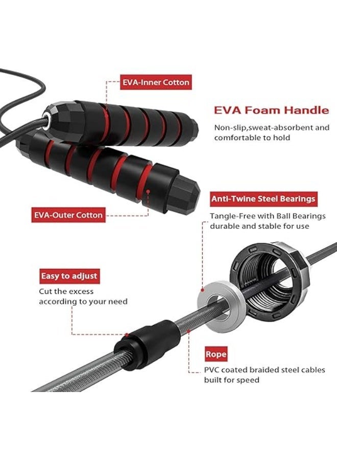 Jump rope - Adjustable jump rope for men, women and children - Jump rope for exercise and fat burning at home or gym - Black personal training rope (multi-color) - Image 2