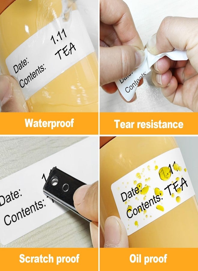 Labelebal 500pcs Food Labels,1 x 3 Inch Freezer Labels Removable for Food Containers, Mason Jar, Water/Oil/Tear Resistant,No Residue Food Storage Labels Perfect for Kitchen - Image 3
