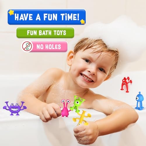 Richtim Baby Bath Toys Suction Toy No Hole Bath Toy for Baby Toddlers Kids Mini Sensory Fidget Suction Cup Toys for Boys Girls Window Building Toy Road Trip Travel Essentials for Kids Gifts Ages 3 - Image 5