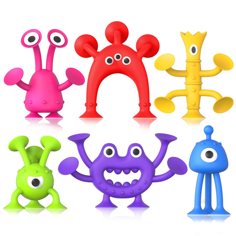Richtim Baby Bath Toys Suction Toy No Hole Bath Toy for Baby Toddlers Kids Mini Sensory Fidget Suction Cup Toys for Boys Girls Window Building Toy Road Trip Travel Essentials for Kids Gifts Ages 3 - Image 4