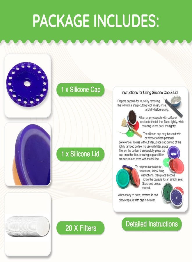 My-Cap Reusable Coffee Capsule Caps & Lid Set - Compatible with Nespresso Vertuo Pods - Reusable, Food Grade & BPA Free Coffee Pod Cap & Lid - Reuse & Reseal your Nespresso Vertuo Capsules - Image 2