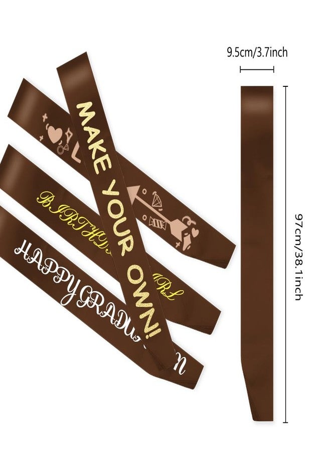 MDOZQ 12 Pcs Blank Satin Sash Party Favors - Brown Satin Sashes for Birthday, Wedding, Graduation, DIY, Beauty Pageant, Hen Party, Homecoming - Image 2