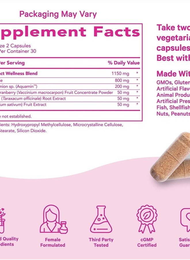 Pink Stork - Total Urinary Tract Health: Cranberry Pills for Urinary Tract, D-Mannose, & UTI Health, Support Urinary Tract Health, Fast-Acting UTI Symptom Relief, Women-Owned, 60 Capsules - Image 1
