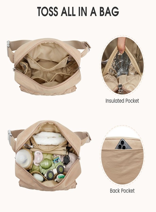 جي4فري حقيبة حفاضات صغيرة من G4Free للبنات والأولاد، حقيبة حفاضات صغيرة مع وسادة تغيير محمولة (كاكي) - Image 4