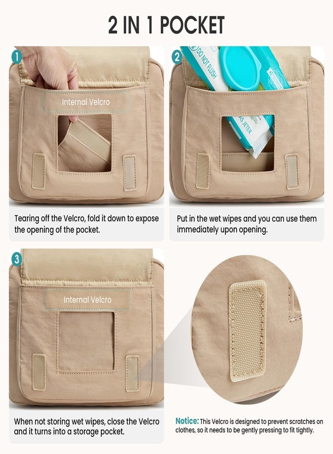 جي4فري حقيبة حفاضات صغيرة من G4Free للبنات والأولاد، حقيبة حفاضات صغيرة مع وسادة تغيير محمولة (كاكي) - Image 5